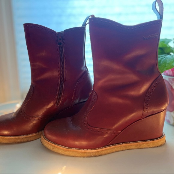 Real leather high quality Swedish Hasbeen boots wedge style rare holiday - Picture 3 of 4